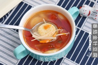 Tomato Golden Needle Tofu Soup recipe