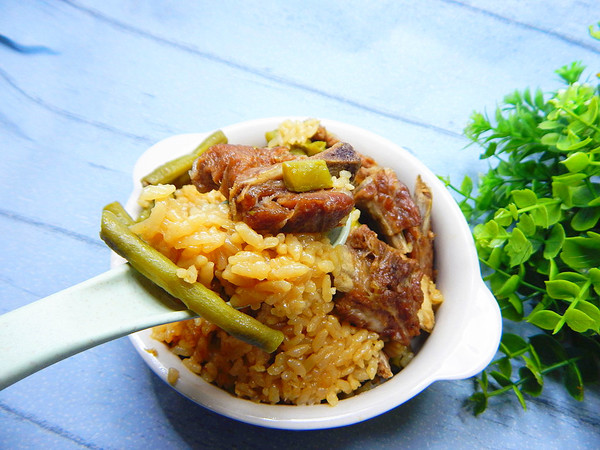 Braised Rice with Beans and Ribs recipe