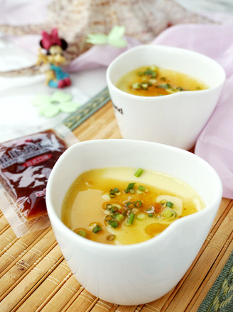 Steamed Custard with Japanese Salad Sauce recipe