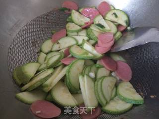 Zucchini Fried Sausage recipe