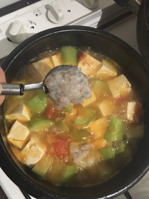 Nutrition Reduced Fat Tomato and Shrimp Slippery Tofu Soup recipe