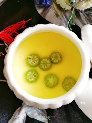 Steamed Eggs with Okra recipe