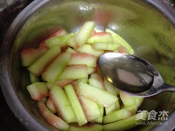 Watermelon Rind with Shiitake Mushroom Oil recipe