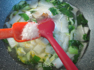 Green Vegetables, Salted Duck Eggs and Winter Melon Soup recipe