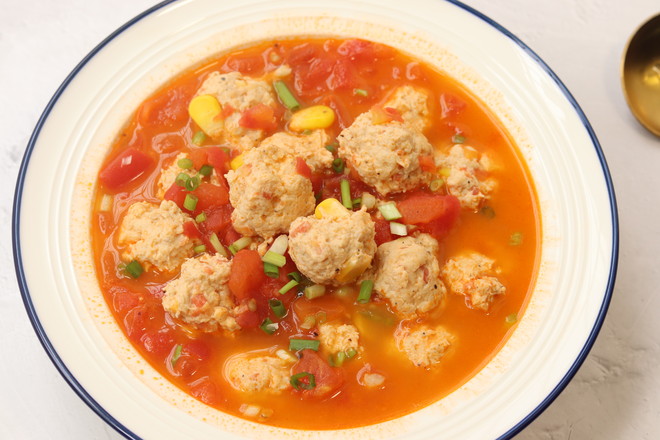 Tomato Chicken Meatball Soup