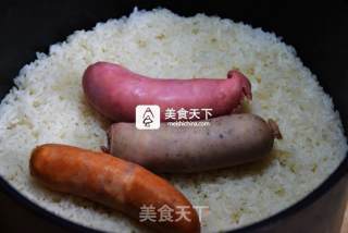 What A Delicious Bowl of [bacon Sausage Braised Rice] recipe
