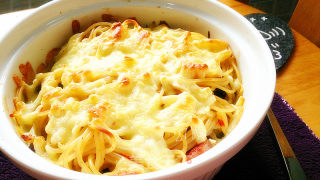 27's Cooking Diary-leftovers Turned Gorgeously "baked Sausage and Dried Fish Pasta" recipe