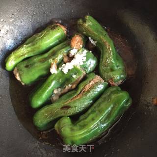 #trust之美#stuffed Meat with Tiger Skin and Green Pepper recipe