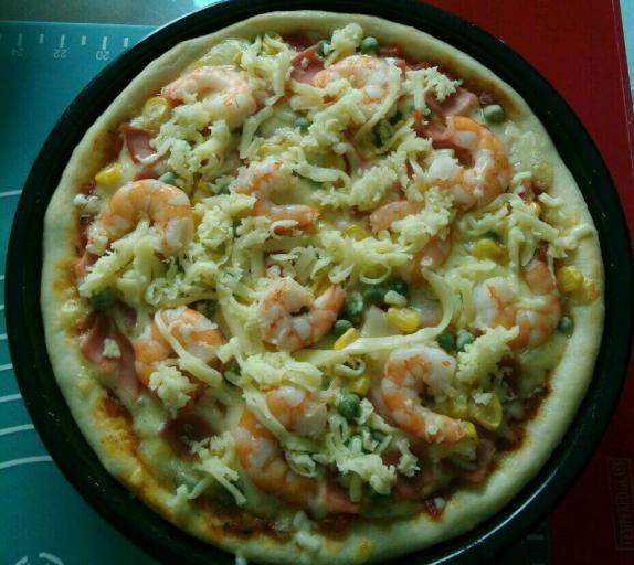 Shrimp Ham Pizza recipe