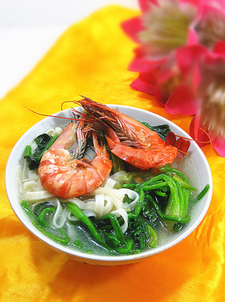 Shrimp and Spinach Noodle Soup recipe