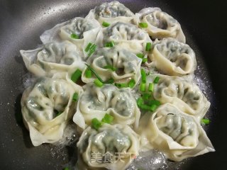 Pan-fried Shepherd's Purse and Fresh Meat Wonton recipe