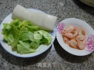 Jiangbai Shrimp, Cabbage and Rice Cake Soup recipe