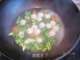 Broccoli Chicken Ball Soup recipe