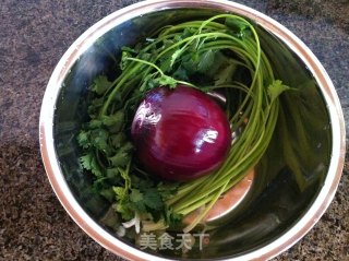 Fried Scallion and Cilantro Meatballs recipe