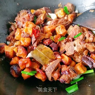 Braised Fish Tofu with Pork Ribs recipe