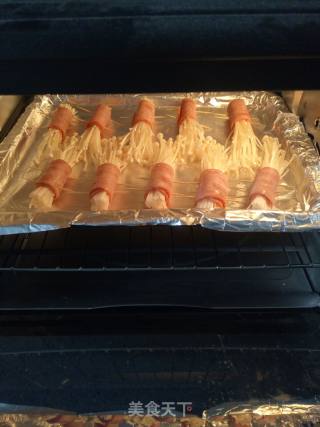 Roasted Bacon and Enoki Mushroom Roll recipe