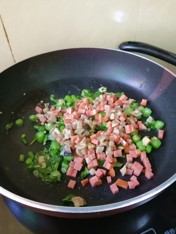 Roasted Sausage and Choy Heart Fried Rice recipe