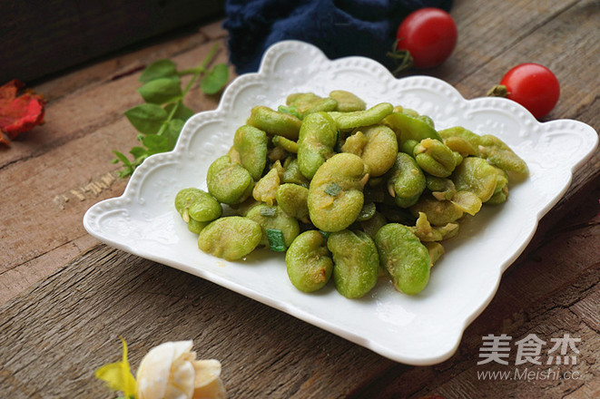 Broad Beans with Scallion Oil recipe