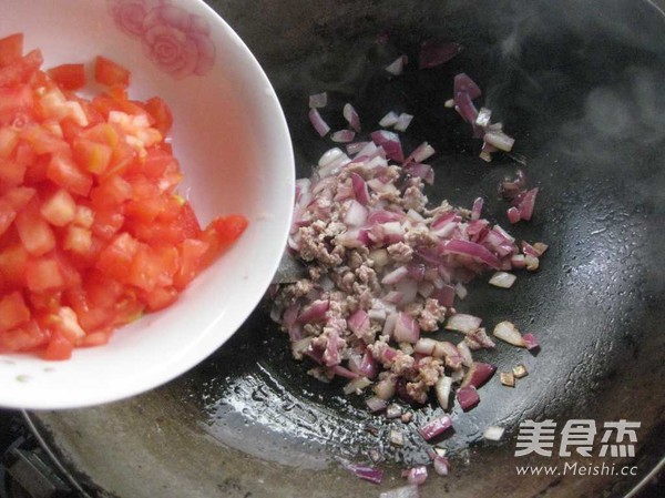 Baked Rice with Tomato Meat Sauce recipe