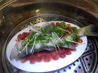 Steamed Bass with Chinese Sausage recipe