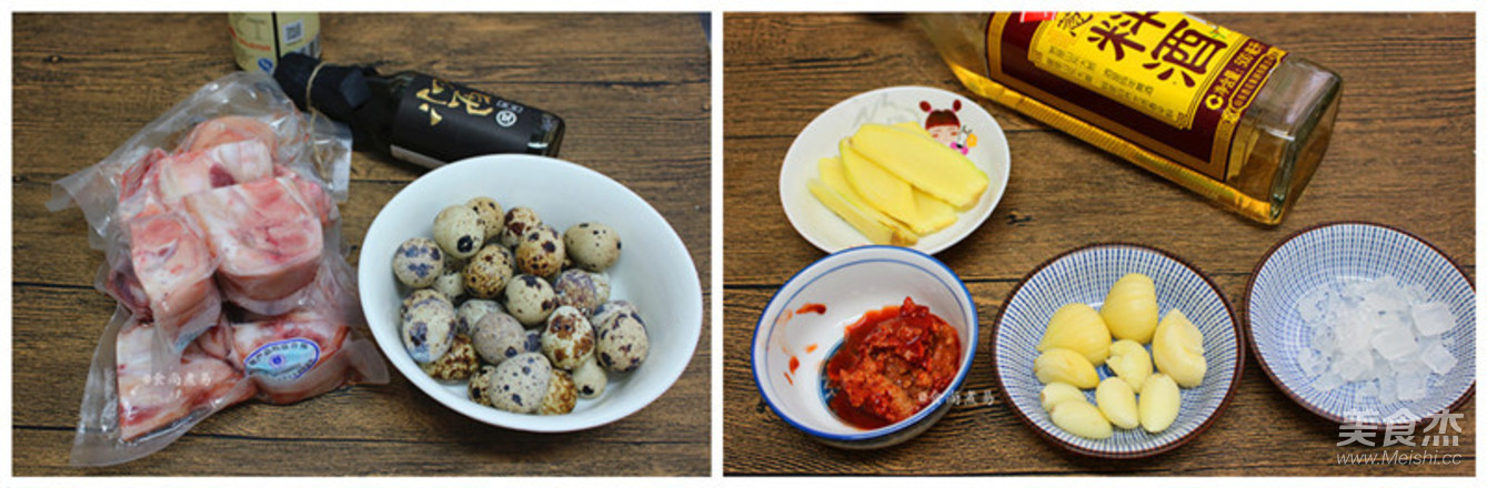 Braised Pork Knuckles with Quail Eggs recipe