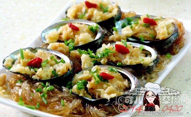 Steamed Abalone with Garlic Vermicelli recipe