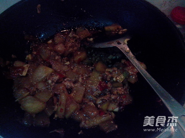 Roasted Winter Melon with Minced Meat recipe