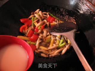 Stir-fried Crab Mushroom with Double Bamboo Shoots recipe