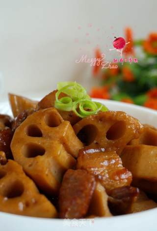 Braised Lotus Root with Pork Belly recipe
