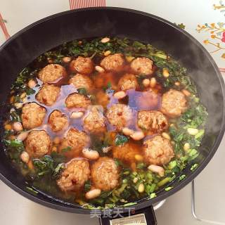 Braised Lotus Root Meatballs with Potherb Mustard recipe