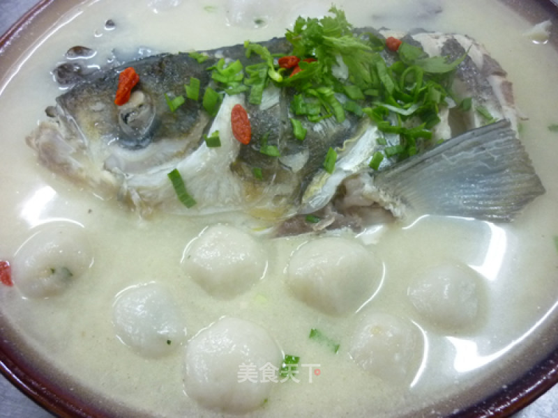 Shepherd's Purse Glutinous Rice Balls Stewed Fish Head recipe