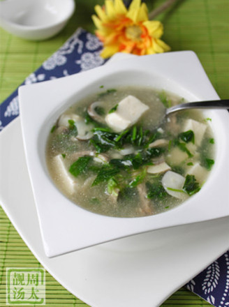 Tofu Soup with Double Mushrooms and Shepherd's Purse recipe