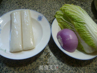 Stir-fried Rice Cake with Onion and Cabbage recipe
