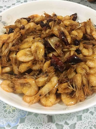 Spicy Fried Small River Prawns recipe