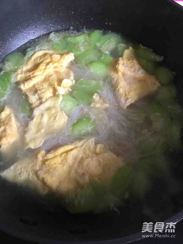 Loofah Egg Soup Rice Noodle Lazy Meal recipe