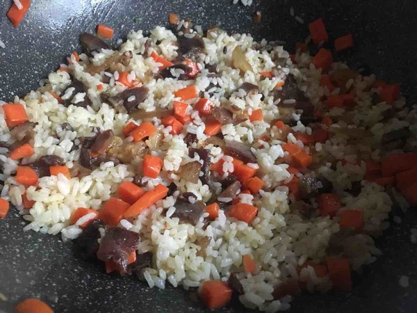 Fried Rice with Carrot Bacon and Egg recipe