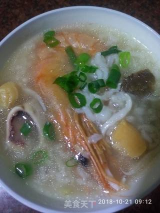 Seafood Porridge (mushroom Squid, Shrimp, Scallop, Whitebait) recipe