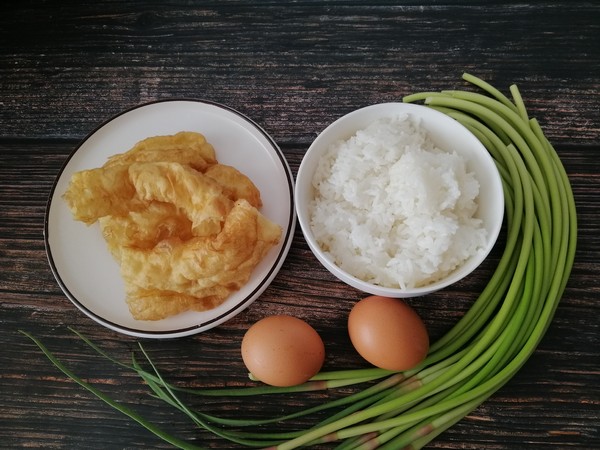 Fried Rice with Fritters and Egg recipe