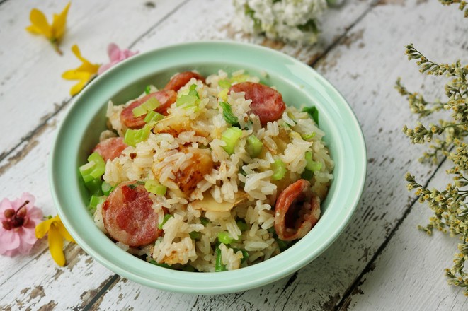 Braised Rice with Potatoes and Sausages recipe