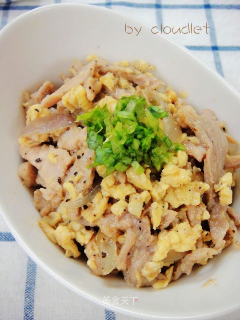 Rice Killer---black Pepper Pork Fillet Egg recipe