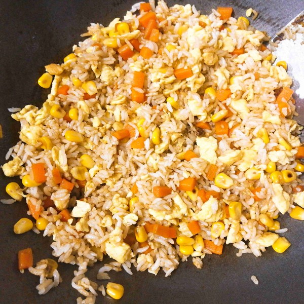 Carrot Corn Egg Fried Rice recipe