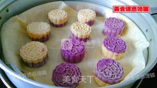 Two-color Purple Sweet Potato Glutinous Rice Cake recipe