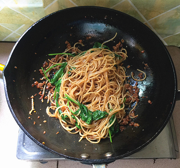 Stir-fried Pasta with Mushroom Meat Sauce#breakfast# recipe