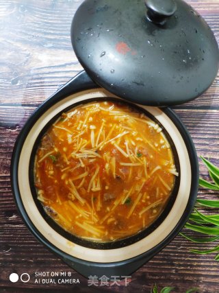 Enoki Mushroom Beef Soup recipe