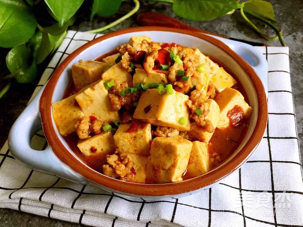 Braised Tofu with Minced Meat recipe