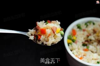 Fried Rice with Salad Dressing and Bacon recipe