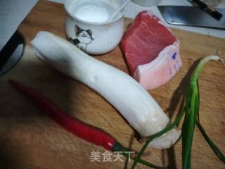 Fried Pork with Pleurotus Eryngii recipe