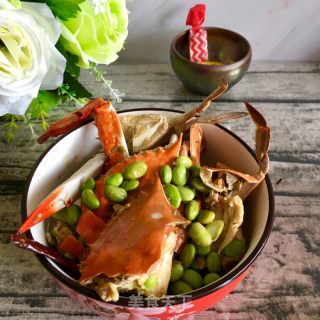 Fried Sea Crab with Edamame recipe