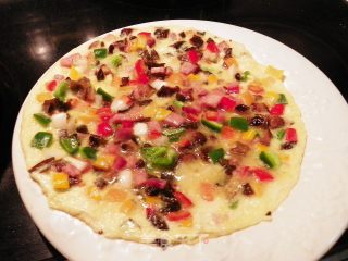 Golden Ham and Vegetable Pepper Omelette recipe