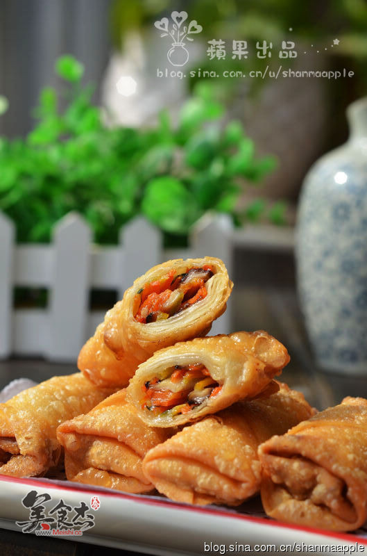 Vegetarian Three Silk Spring Rolls recipe